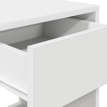 vidaXL Κομοδίνο με συρτάρι Λευκό 35x34x66,5cm 1 τεμ.