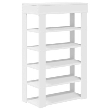 vidaXL Παπουτσοθήκη Λευκή 60x30x98cm από Επεξεργασμένο Ξύλο