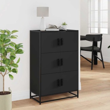 vidaXL Ντουλάπι Μαύρο από 68x35x106,5cm Επεξεργασμένο Ξύλο μέταλλο 1 τεμ.