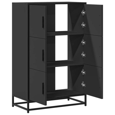 vidaXL Ντουλάπι Μαύρο από 68x35x106,5cm Επεξεργασμένο Ξύλο μέταλλο 1 τεμ.
