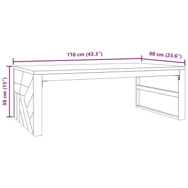 vidaXL Τραπεζάκι Σαλονιού 110x60x38cm από Μασίφ Ξύλο Teak 1 τεμ.
