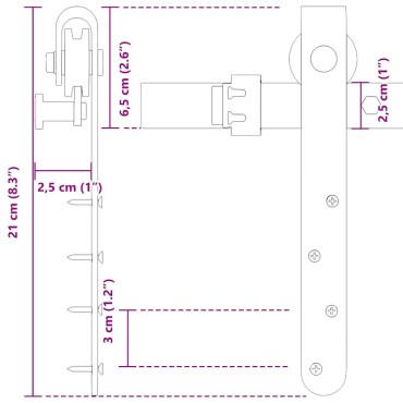 vidaXL Κιτ συρόμενης πόρτας γραφείου 244 cm από ανθρακούχο χάλυβα