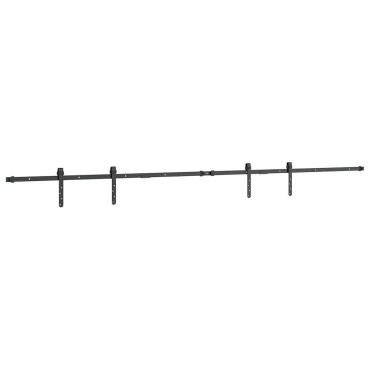 vidaXL Κιτ συρόμενης πόρτας γραφείου 244 cm από ανθρακούχο χάλυβα