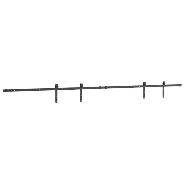 vidaXL Κιτ συρόμενης πόρτας γραφείου 244 cm από ανθρακούχο χάλυβα
