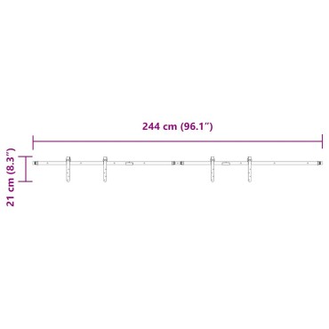 vidaXL Κιτ συρόμενης πόρτας γραφείου 244 cm από ανθρακούχο χάλυβα