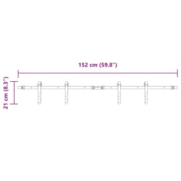 vidaXL Κιτ συρόμενης ντουλάπας 152 cm Ανθρακούχο ατσάλι