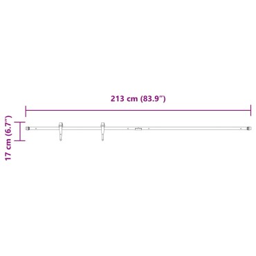 vidaXL Κιτ συρόμενης πόρτας γραφείου 213 cm από ανθρακούχο χάλυβα