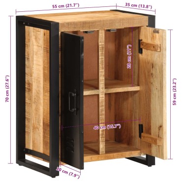 vidaXL Μπουφές 55x35x70cm από Μασίφ Ακατέργαστο Ξύλο Μάνγκο 1 τεμ.