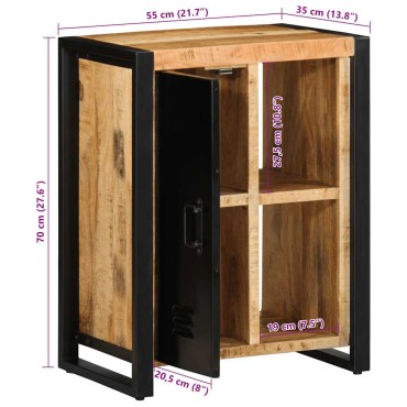 vidaXL Μπουφές 55x35x70cm από Μασίφ Ακατέργαστο Ξύλο Μάνγκο 1 τεμ.