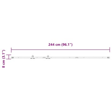 vidaXL Κιτ συρόμενης πόρτας γραφείου 244 cm από ανθρακούχο χάλυβα