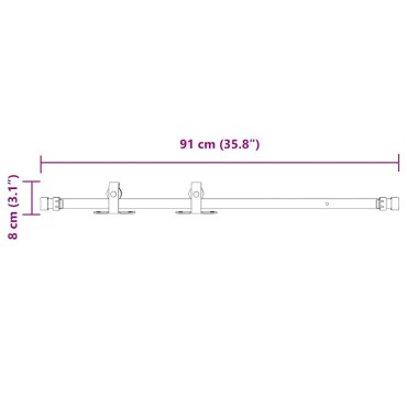 vidaXL Κιτ συρόμενης πόρτας γραφείου 91 cm από ανθρακούχο χάλυβα
