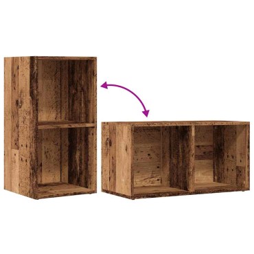 vidaXL LP Κουτί Αποθήκευσης Όψη Παλαιού Ξύλου 69,5x34x36cm Επεξ.Ξύλο
