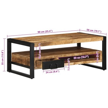 vidaXL Τραπεζάκι Σαλονιού 90x50x36cm από Μασίφ Ξύλο Μάνγκο 1 τεμ.