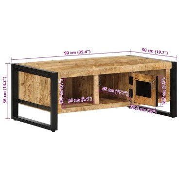 vidaXL Τραπεζάκι Σαλονιού 90x50x36cm από Μασίφ Ξύλο Μάνγκο 1 τεμ.