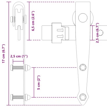 vidaXL Κιτ συρόμενης ντουλάπας 152 cm Ανθρακούχο ατσάλι