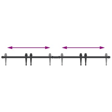vidaXL Κιτ συρόμενης ντουλάπας 152 cm Ανθρακούχο ατσάλι