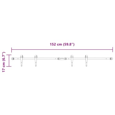 vidaXL Κιτ συρόμενης ντουλάπας 152 cm Ανθρακούχο ατσάλι