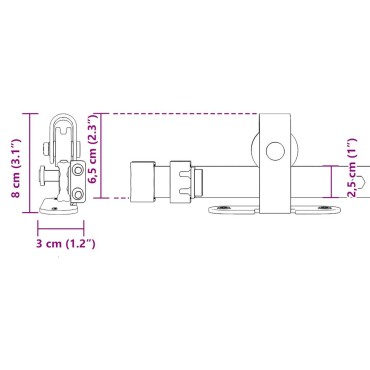vidaXL Κιτ συρόμενης ντουλάπας 152 cm Ανθρακούχο ατσάλι