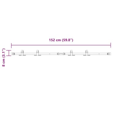 vidaXL Κιτ συρόμενης ντουλάπας 152 cm Ανθρακούχο ατσάλι