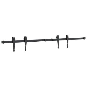 vidaXL Κιτ συρόμενης πόρτας γραφείου 122 cm από ανθρακούχο χάλυβα