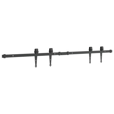 vidaXL Κιτ συρόμενης πόρτας γραφείου 122 cm από ανθρακούχο χάλυβα