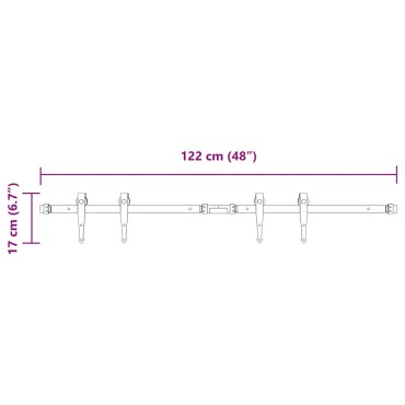 vidaXL Κιτ συρόμενης πόρτας γραφείου 122 cm από ανθρακούχο χάλυβα
