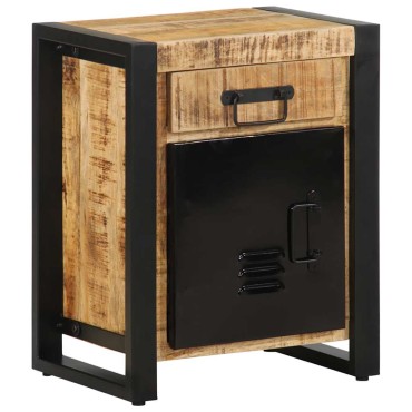 vidaXL Κομοδίνο 40x30x50cm Στερεό ακατέργαστο ξύλο Μάνγκο 1 τεμ.