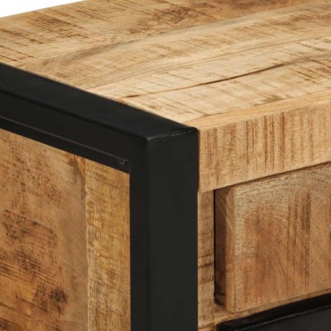 vidaXL Κομοδίνο 40x30x50cm Στερεό ακατέργαστο ξύλο Μάνγκο 1 τεμ.