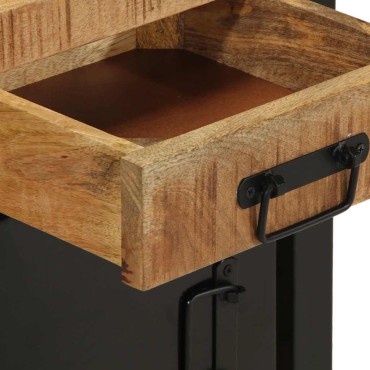vidaXL Κομοδίνο 40x30x50cm Στερεό ακατέργαστο ξύλο Μάνγκο 1 τεμ.