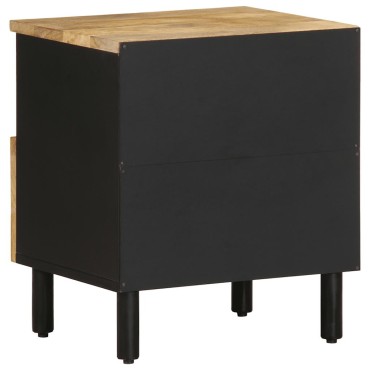 vidaXL Κρεβατοκάμαρα Μαύρο 40x33x46cm Στερεό ακατέργαστο ξύλο Mango 1 τεμ.