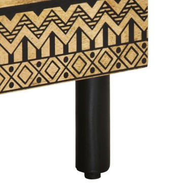 vidaXL Κρεβατοκάμαρα Μαύρο 40x33x46cm Στερεό ακατέργαστο ξύλο Mango 1 τεμ.