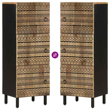 vidaXL Ψηλός Μπουφές 40x33,5x110cm από Ακατέργαστο Ξύλο Μάνγκο