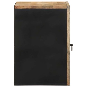 vidaXL κρεμαστό ντουλάπι μπάνιου μαύρο 38x33,5x48cm μασίφ ξύλο Mango