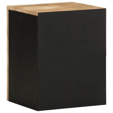 vidaXL κρεμαστό ντουλάπι μπάνιου μαύρο 38x33,5x48cm μασίφ ξύλο Mango