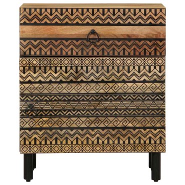 vidaXL Κρεβατοκάμαρα Μαύρο 50x33x60cm Στερεό ακατέργαστο ξύλο Mango 1 τεμ.