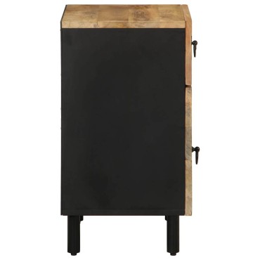vidaXL Κρεβατοκάμαρα Μαύρο 50x33x60cm Στερεό ακατέργαστο ξύλο Mango 1 τεμ.