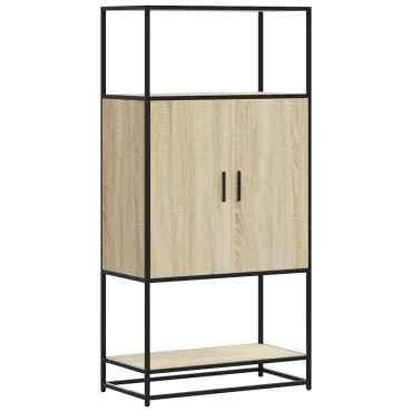 vidaXL Highboard Δρυς sonoma 68x35x139cm Επεξεργασμένο ξύλο μέταλλο 1 τεμ.