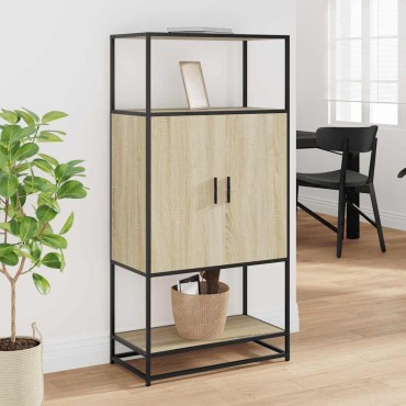 vidaXL Highboard Δρυς sonoma 68x35x139cm Επεξεργασμένο ξύλο μέταλλο 1 τεμ.