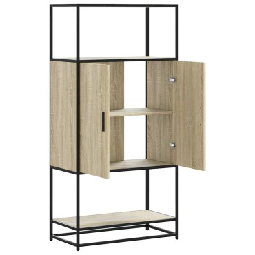 vidaXL Highboard Δρυς sonoma 68x35x139cm Επεξεργασμένο ξύλο μέταλλο 1 τεμ.