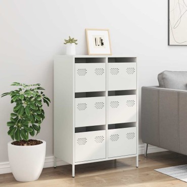 vidaXL Ντουλάπι Λευκό 68x39x101,5cm από Χάλυβα 1 τεμ.