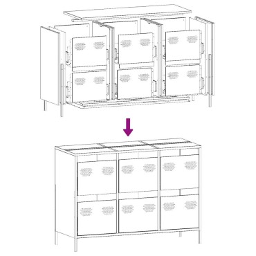 vidaXL Σκευοθήκη Λευκό 101,5x39x73,5cm Ατσάλι ψυχρής έλασης 1 τεμ.