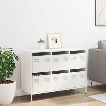 vidaXL Σκευοθήκη Λευκό 101,5x39x73,5cm Ατσάλι ψυχρής έλασης 1 τεμ.