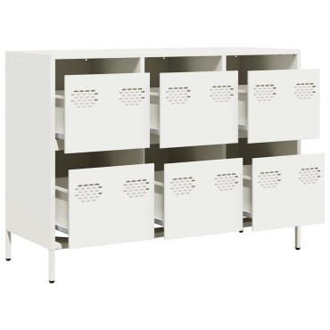 vidaXL Σκευοθήκη Λευκό 101,5x39x73,5cm Ατσάλι ψυχρής έλασης 1 τεμ.