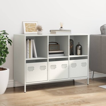 vidaXL Σκευοθήκη Λευκό 101,5x39x73,5cm Ατσάλι ψυχρής έλασης 1 τεμ.