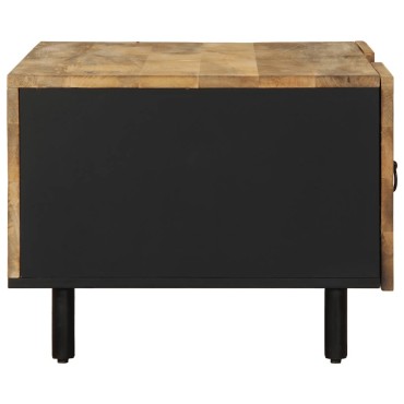 vidaXL Τραπεζάκι Σαλονιού Μαύρο 100x54x40cm Μασίφ Ξύλο Μάνγκο Τραχύς 1 τεμ.
