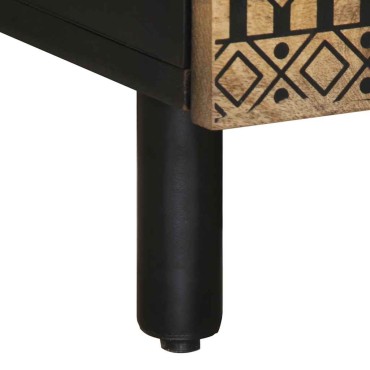 vidaXL Τραπεζάκι Σαλονιού Μαύρο 100x54x40cm Μασίφ Ξύλο Μάνγκο Τραχύς 1 τεμ.