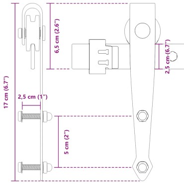 vidaXL Κιτ συρόμενης πόρτας γραφείου 183 cm από ανθρακούχο χάλυβα