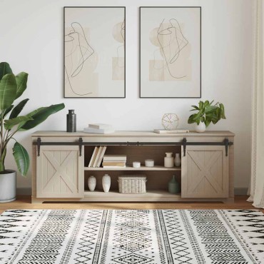 vidaXL Κιτ συρόμενης πόρτας γραφείου 183 cm από ανθρακούχο χάλυβα