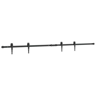 vidaXL Κιτ συρόμενης πόρτας γραφείου 183 cm από ανθρακούχο χάλυβα