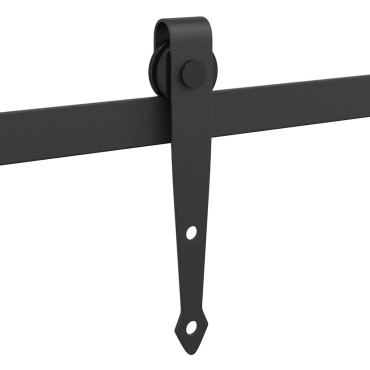 vidaXL Κιτ συρόμενης πόρτας γραφείου 183 cm από ανθρακούχο χάλυβα